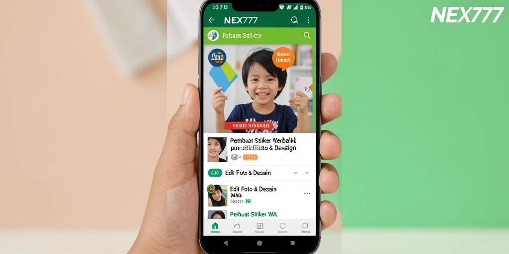 Tampilan antarmuka NEX777 untuk pembuatan stiker WhatsApp yang intuitif.
