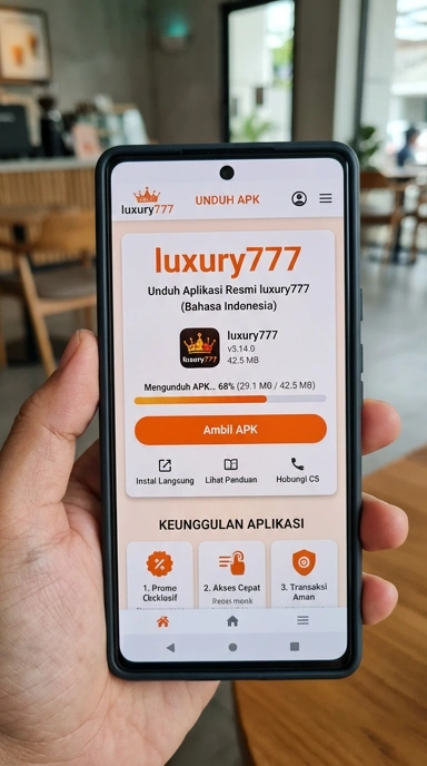 Tampilan halaman APK luxury777