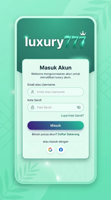 Tampilan halaman login luxury777